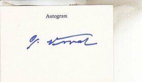 Autogram Gustav Nezval herec.