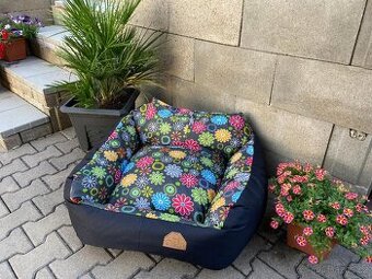 Velký kvalitní textilní pelech/křeslo = 85x85x25cm = NOVÝ