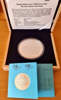 Stříbrná mince 10000 Kč Založení Velké Prahy Běžná kvalita
