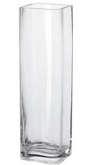Nová hladká silnostěnná čtvercová váza, čiré sklo