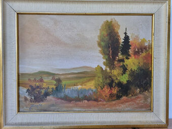Obraz krajina Jiří Krejčí 33,5 x 24,2 cm