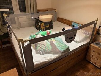 Zábrana na postel Méďa - 200 cm šedá