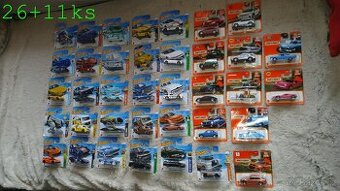 Hot wheels autíčka 26 ks + Matchbox 11ks