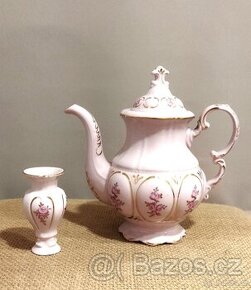 Růžový retro porcelán, dětské hrníčky,velké keramické hrnky