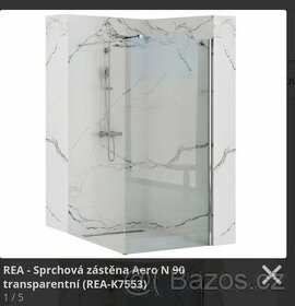 Koupelnová skleněná zástěna Rea 1950x90