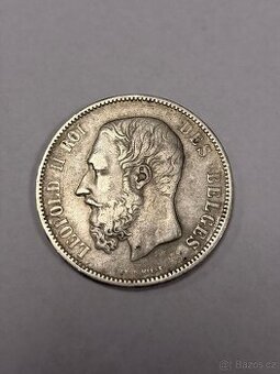 💎 Na predaj: historická strieborná minca Belgicko – 5 Frank