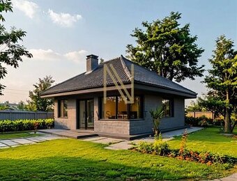 Moderní přízemní dům 2+kk (50,4 m²) na pozemku 670 m² – Stud