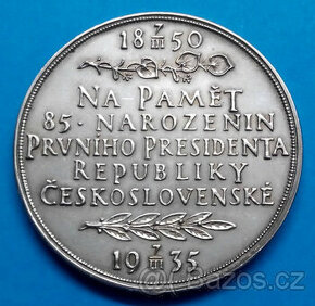 medaile stříbro ČSR T.G. Masaryk
