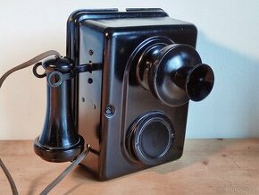 Starožitný nástěnný telefon Kellogg, USA 1910