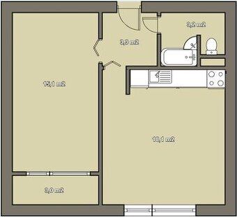 Prodej bytu 2+kk, 40 m² + balkón, Děčín – Čsl. partyzánů - 1