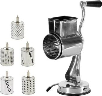 🧀 Nové ruční multifunkční struhadlo – 5 nástavců, nerez