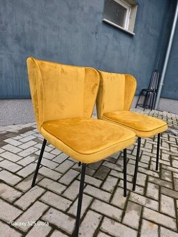 Jídelní židle ALESSIA, sada 2 ks, žlutá