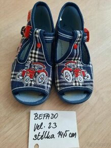 Bačkory Befado vel 23, stélka 14,5 cm