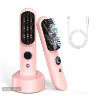 Mini žehlička- bezdrátový kartáč na vlasy