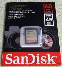 Paměťová karta 64 GB San Disk.