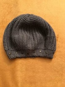 Čepice - baret, dívčí, barva šedá - 1