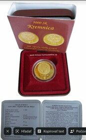 Zlatá zberateľská minca 5000sk Kremnický Toliar 1999 - 1