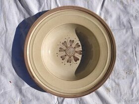 Hrdějovická keramika - HNĚDÝ KVĚT, PROUŽKY na zavěšení - 1