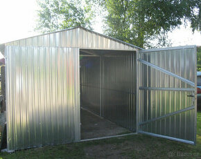 Plechová garáž 3x5m,sedlová střecha,pozinkovaný plech - 1