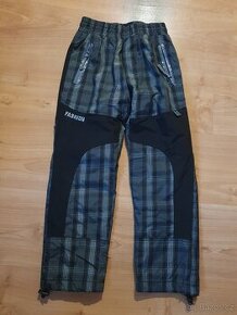 Šustky oteplené kalhoty v.128 sport fashion šedá kostka