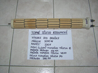 Keramické topné tělěso  DZD Dražice 2000W