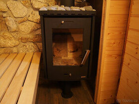 Designová krbová kamna, saunová kamna na dřevo - 1
