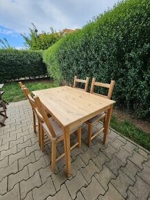 Jídelní stůl a 4 židle borovice