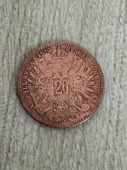 Mince 20 krejcar 1870