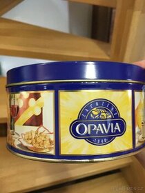 Plechovka reklamní Opavia, starší,