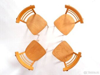 Zachovalé jídelní židle TON, 4 ks, buk.