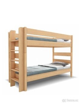 Bílá patrová postel Junior 3, 100x200 cm + matrace a rošty