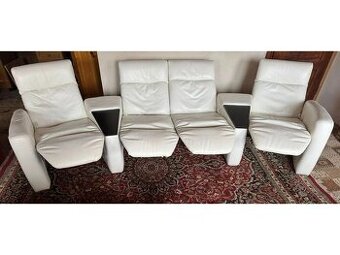 Kožená relaxační sedací souprava 2+1+1, 3193