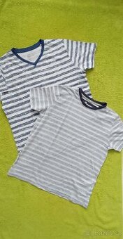 2 x proužkaté tričko, vel. 158/164