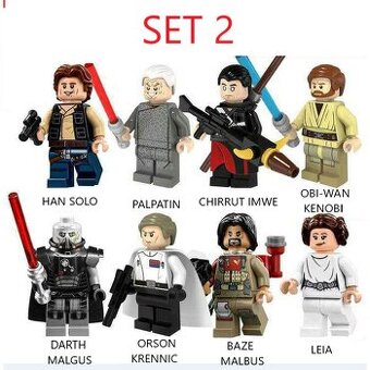 Rôzne figúrky Star Wars 7 (8ks) typ lego - nové
