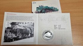stříbrná mince Parní lokomotiva 387 Mikádo proof