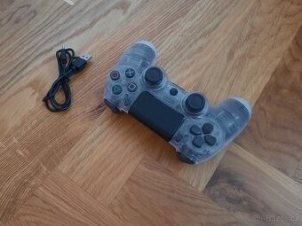 PS4 ovladač průhledný bílý