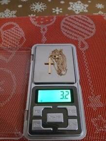 zlatý kříž s řetízkem 14k 3,2g.