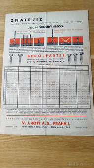 předválečný prospekt z roku 1939 Rott železářství Praha