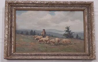 Obraz akademický malíř Antonín Augusta olejomalba na plátně