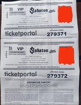 Sabaton 2x VIP
