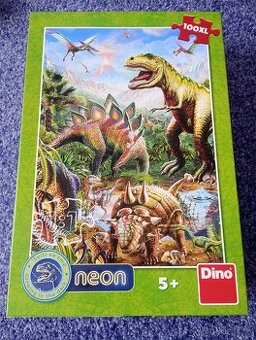 Neonově svítící puzzle s dinosaury