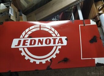 Velká smaltovaná cedule - JEDNOTA