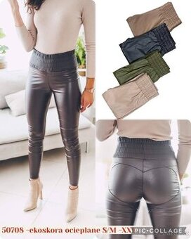 NOVÁ ZATEPLENÉ KOŽENÉ LEGÍNY, VEL S AŽ XXL,3 BARVY