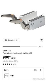 UTRUSTA  Pant s tlum., horizontal. dvířka, bílá Nové