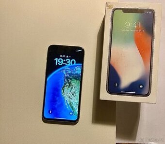 iPhone X 256GB Stříbrný s krabičkou a 100% baterií
