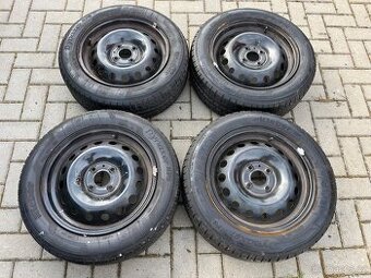 4x plechové kola 4x100 R15, letní pneu 70 %