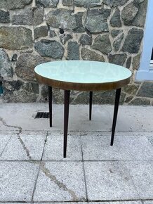 Retro stolek s původním sklem
