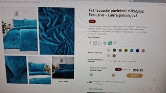 Francouzské povlečení mikroplyš Excluzive-Laura petrolejová