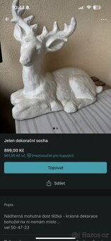 Socha jelen dekorace