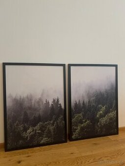 Plakáty s motivem přírody v rámu 53 × 73 cm